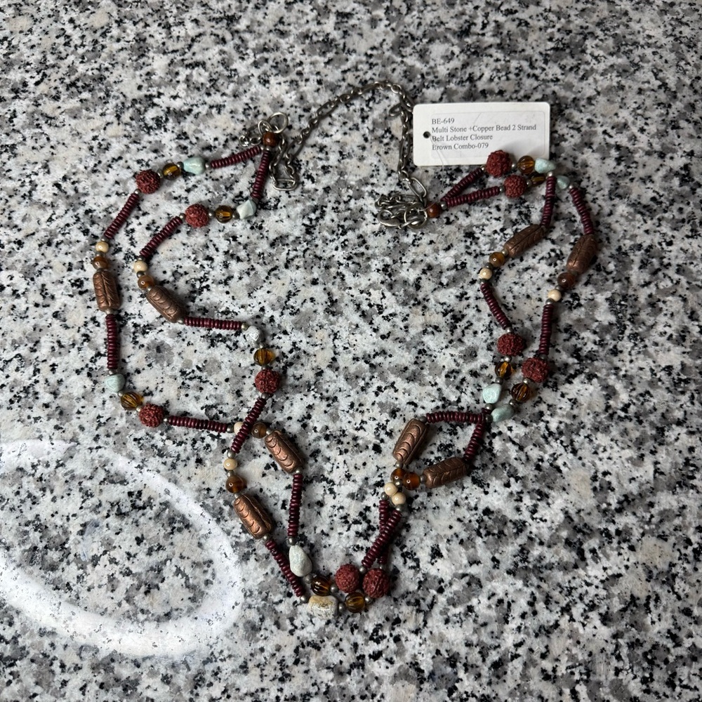 Capelli New York NWT Elegant Multi Stone & Copper Bead Belt